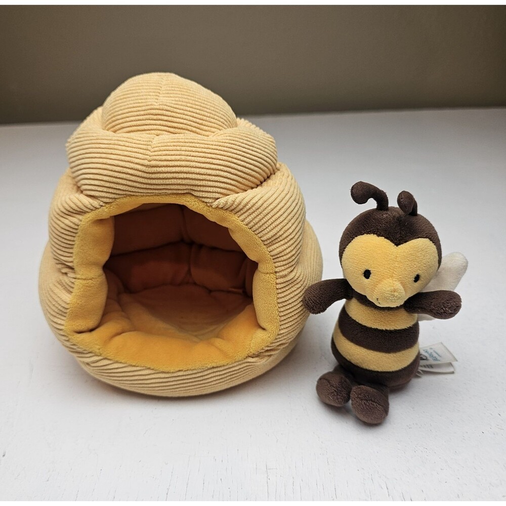 Jellycat Honeyhome Bee Plush Stuffed Animal Beehive Corduroy Nest Retired